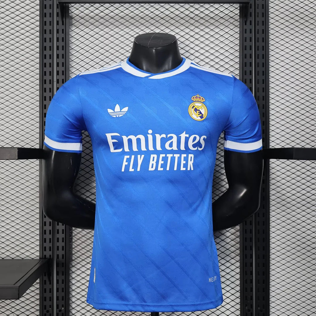 2025/2026 Player Version Real Madrid Third Away Blue Football Jersey 1:1 Thai quality
