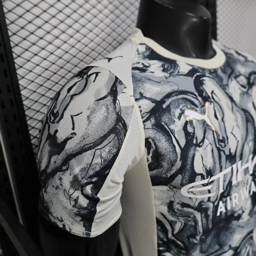 2025/2026 Player Version Manchester City Year of The Horse Special Edition Grey Football Shirt 1:1 Thai Quality