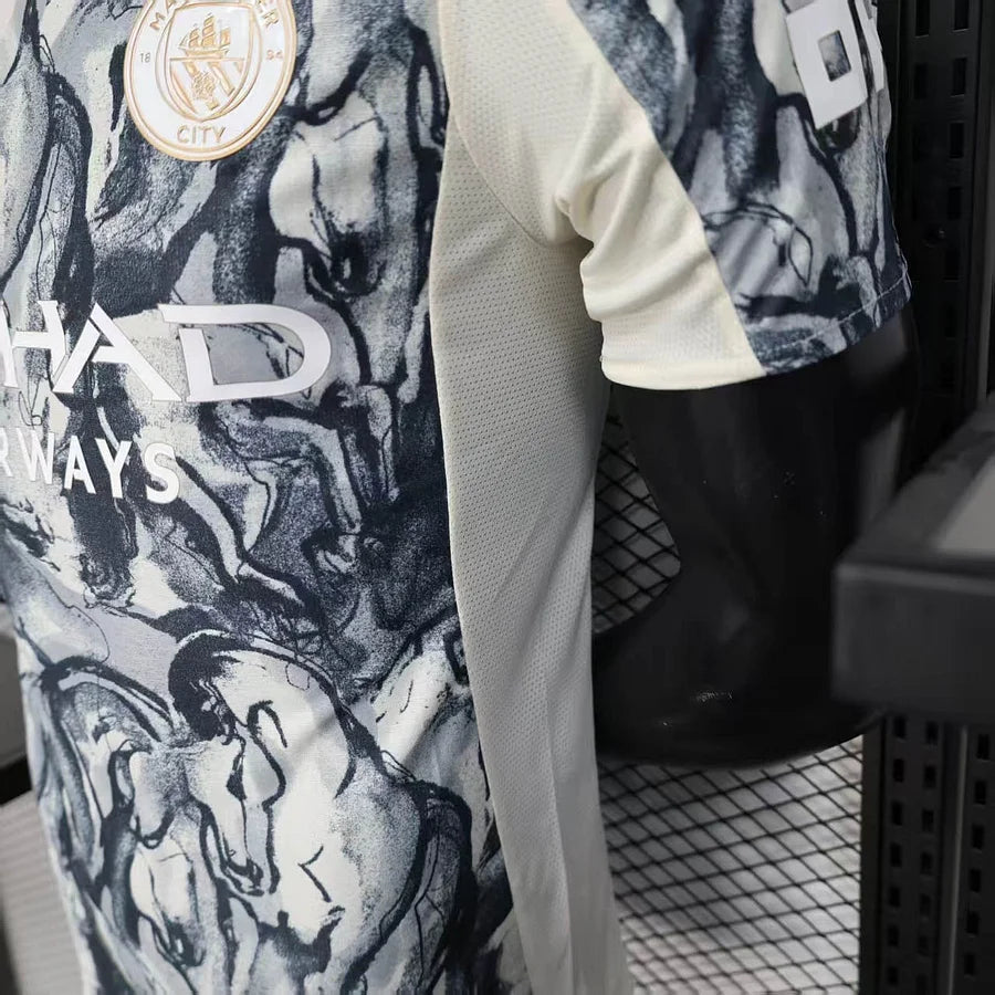 2025/2026 Player Version Manchester City Year of The Horse Special Edition Grey Football Shirt 1:1 Thai Quality