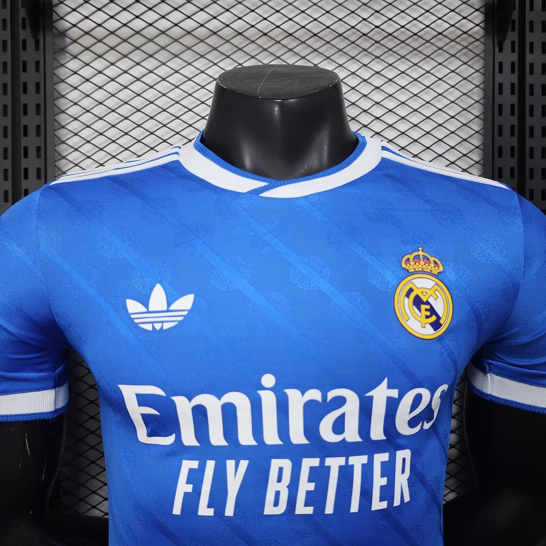 2025/2026 Player Version Real Madrid Third Away Blue Football Jersey 1:1 Thai quality
